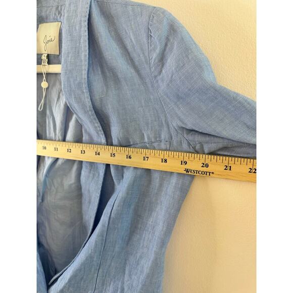 NWOT Womens Joie Linen Gruau Chambray Blue Coastal Preppy Work Blazer Size 4 - Picture 5 of 10
